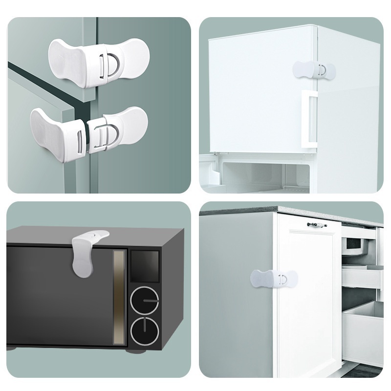 Khóa Cửa Tủ Bằng Nhựa Đa Năng Bảo Vệ An Toàn Cho Bé 1 Khóa Cửa Tủ Lạnh/Ngăn Kéo Đa Năng Bảo Vệ An Toàn Cho Bé