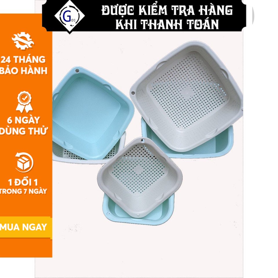Bộ rổ chậu 6 món G01 2 lớp cao cấp, chất liệu nhựa an toàn cho sức khỏe, giá rẻ