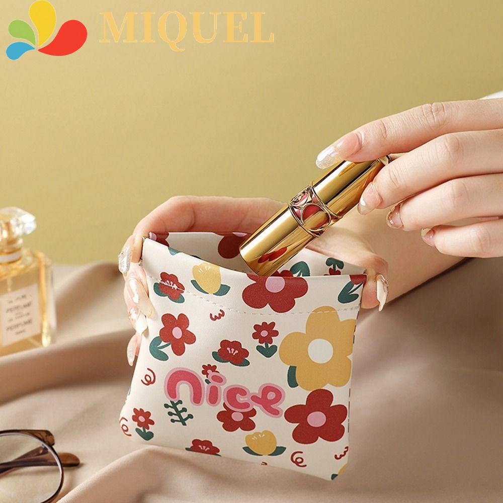 Ví Đựng Mỹ Phẩm Mini Bằng Da PU In Họa Tiết Xinh Xắn