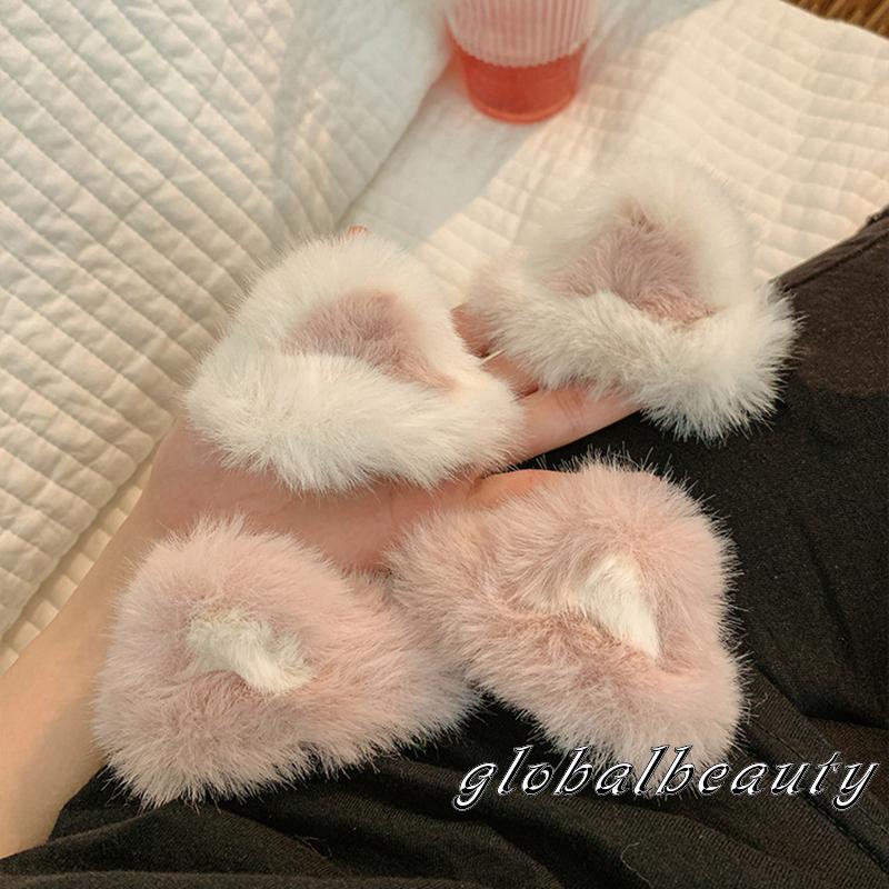 Kẹp Tóc Tai Thỏ Phối Lông Dễ Thương Dành Cho Nữ