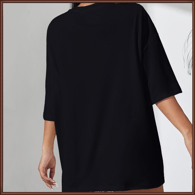 Áo Thun Tay Ngắn Cổ Tròn In Họa Tiết Dễ Thương Cho Nữ