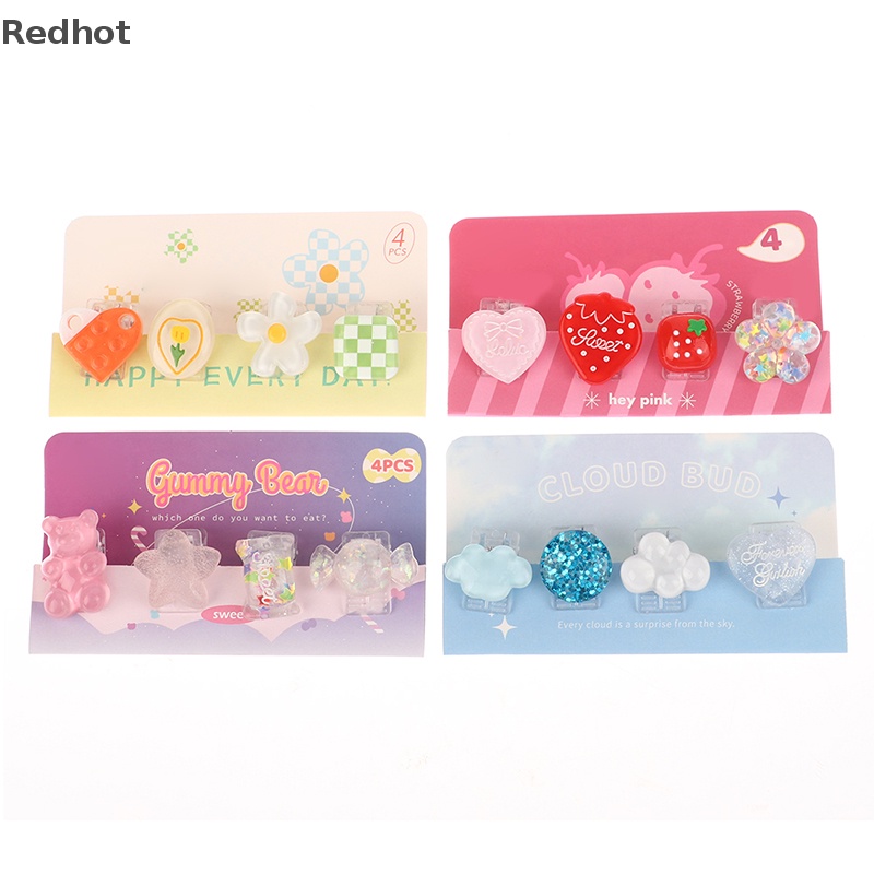 Set 4 Kẹp Tài Liệu Bằng Nhựa Họa Tiết Hoạt Hình