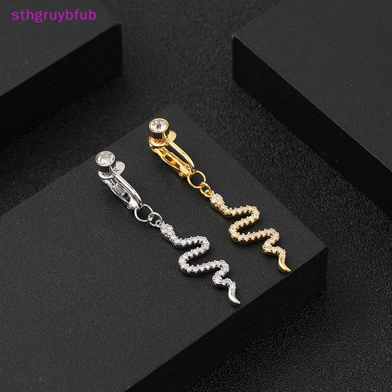 Khuyên Rốn Dạng Kẹp Hình Rắn Đính Pha Lê Nhân Tạo
