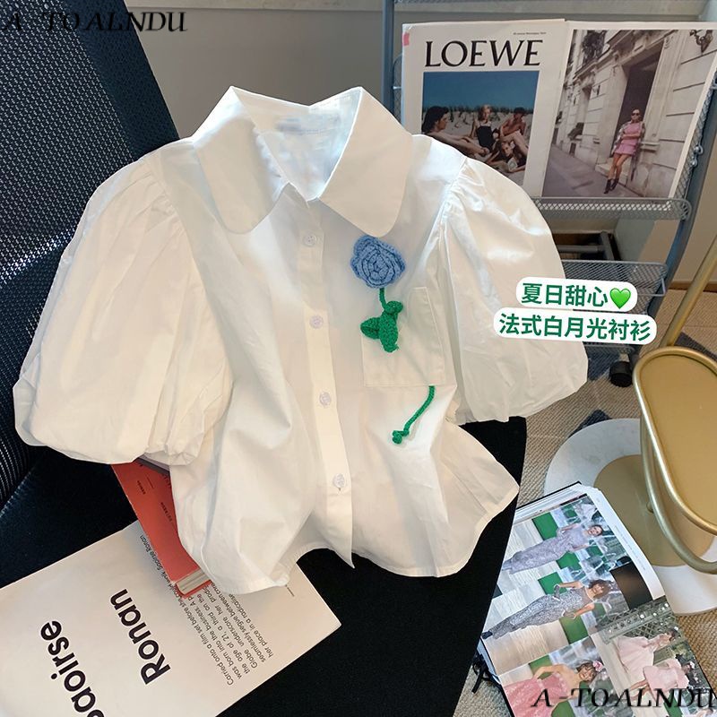 Áo Sơ Mi Tay Phồng Họa Tiết Hoa Thời Trang Mùa Hè 2023 Dành Cho Bé Gái