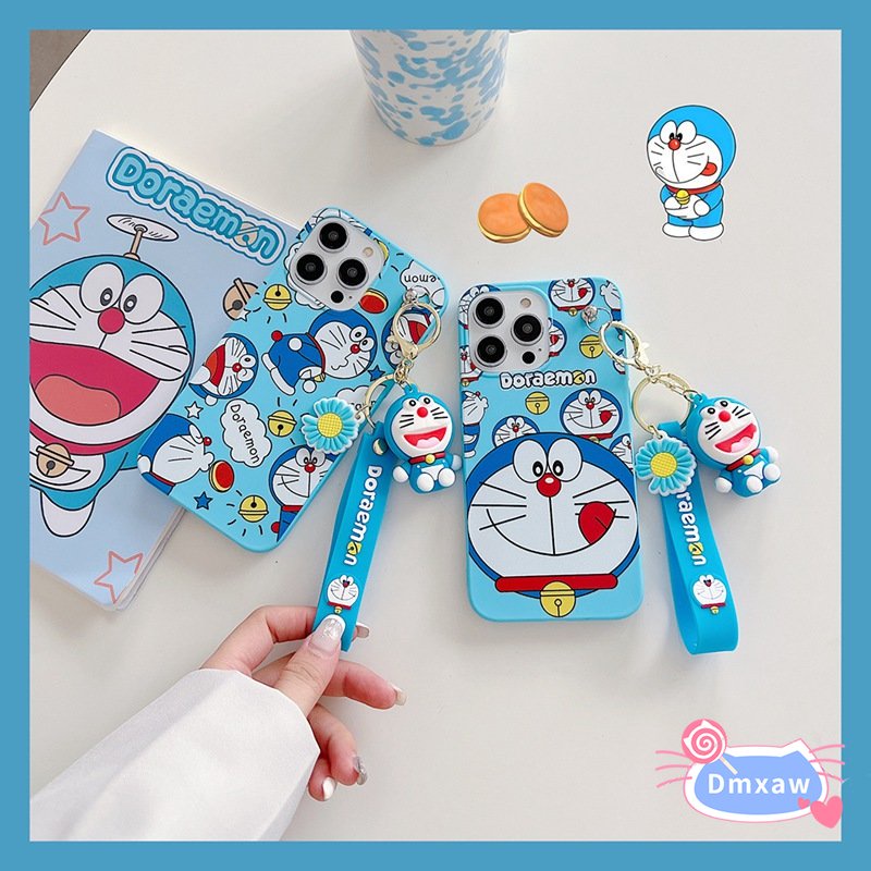 Ốp Điện Thoại Mềm Có Móc Khóa Doraemon Cho Samsung Galaxy A14 / 73 / 54 / 53 / 34 / 33 5G / 32 4G / 32 5G / 23 / 03S / 03 /