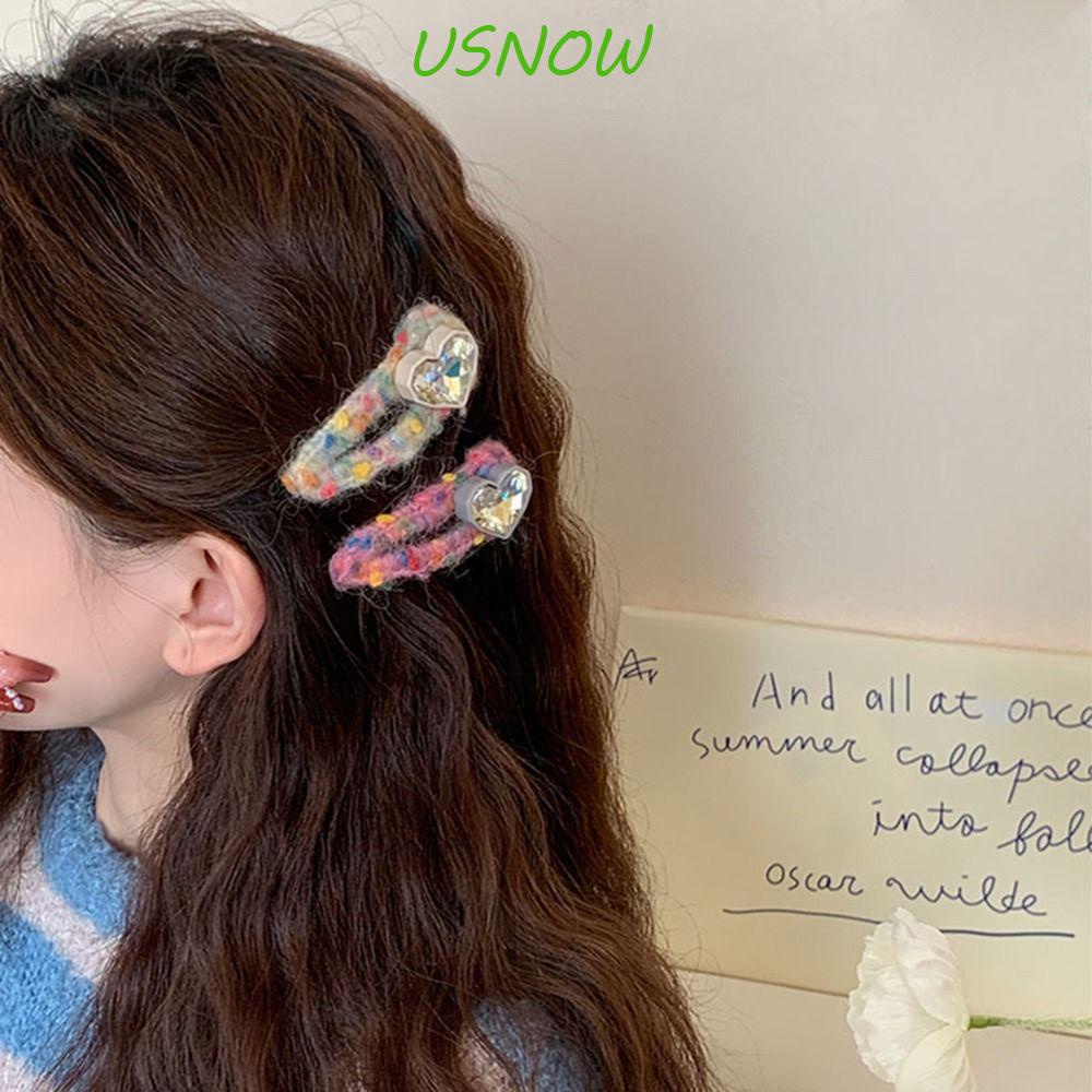 Kẹp Tóc Hình Trái Tim Phủ Lông Phong Cách Cổ Điển Tinh Tế Thời Trang Cho Nữ