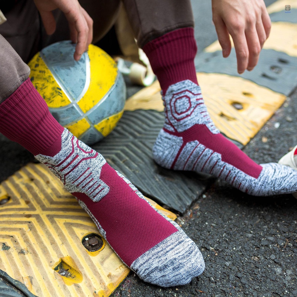 Vớ Thể Thao Dày Dặn Có Đệm Gân Chống Ẩm Chống Trượt Thoáng Khí Cho Nam