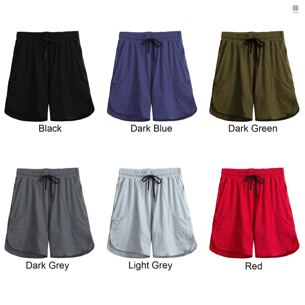 Quần Short Thể Thao Lưng Thun Rút Dây Co Giãn Thoáng Khí Nhanh Khô Thời Trang Cho Nam