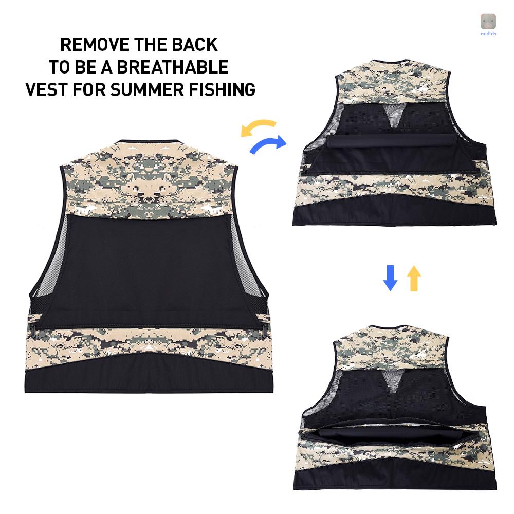 Áo Khoác Câu Cá Sát Nách Lixada Nhiều Túi Thoáng Khí Cho Nam