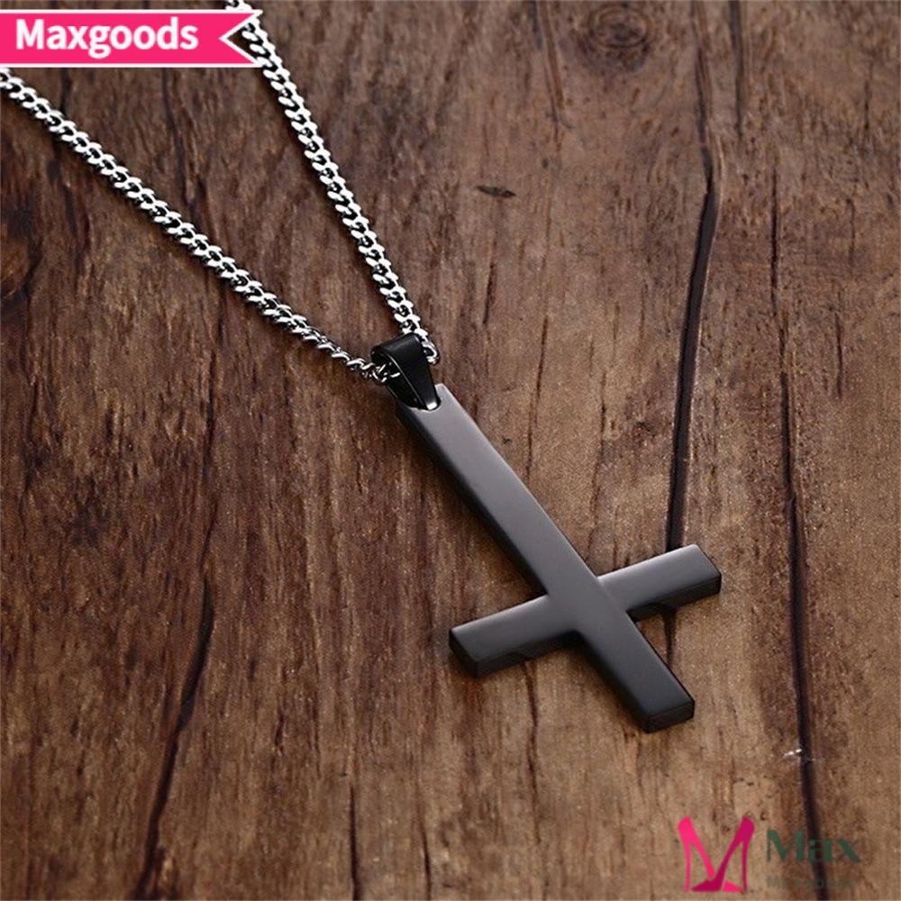 Maxg Vòng Cổ Màu Đen Mặt Thánh Giá Cho Nữ