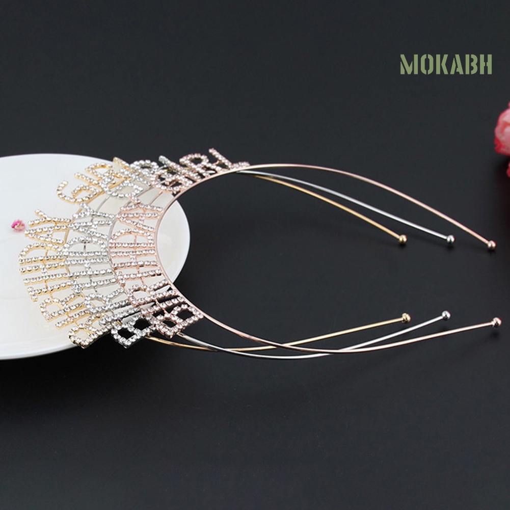 Băng Đô Hình Vương Miện Bằng Kim Loại Đính Đá Lấp Lánh