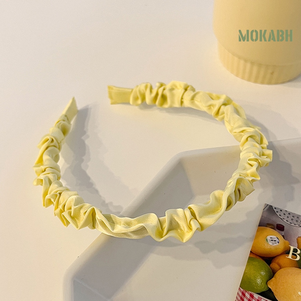 Băng Đô Cài Tóc Bằng Vải Mềm Co Giãn Màu Trơn Dành Cho Nữ