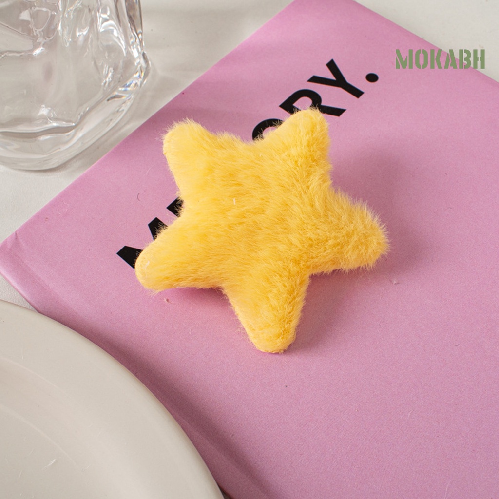 4 Kẹp Tóc Hình Ngôi Sao Mềm Mại Chống Trượt Màu Trơn Kiểu Dáng Ngọt Ngào