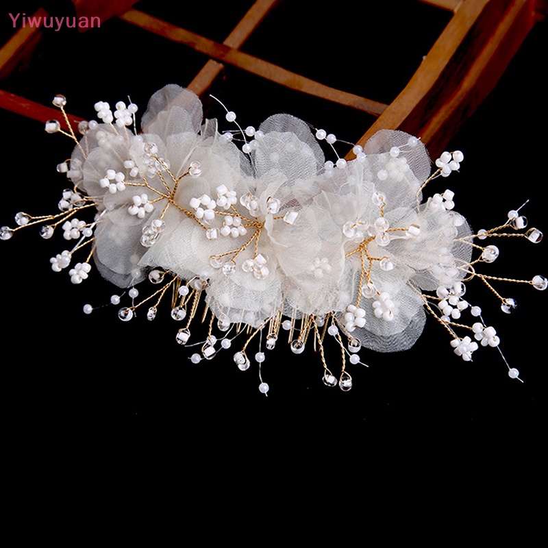 Lược Cài Tóc Hình Hoa Đính Ngọc Trai Nhân Tạo Thời Trang Cho Nữ