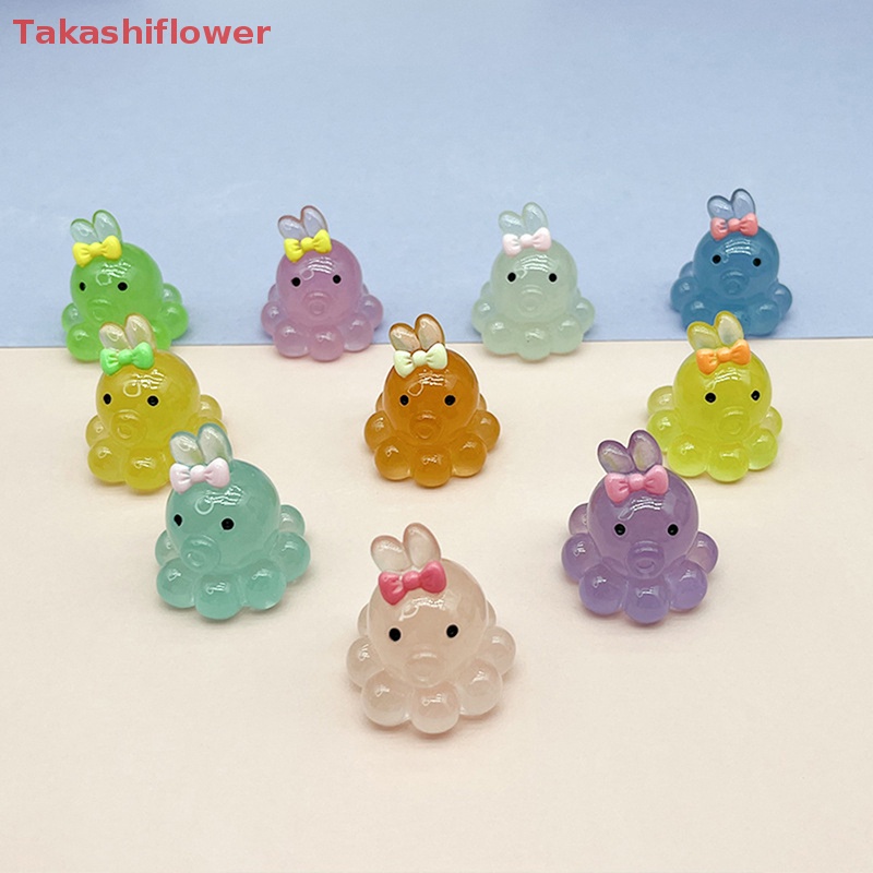 Set 2 Mô Hình Bạch Tuộc Mini Bằng Nhựa Phát Sáng Dùng Trang Trí Bảng Điều Khiển Xe Hơi