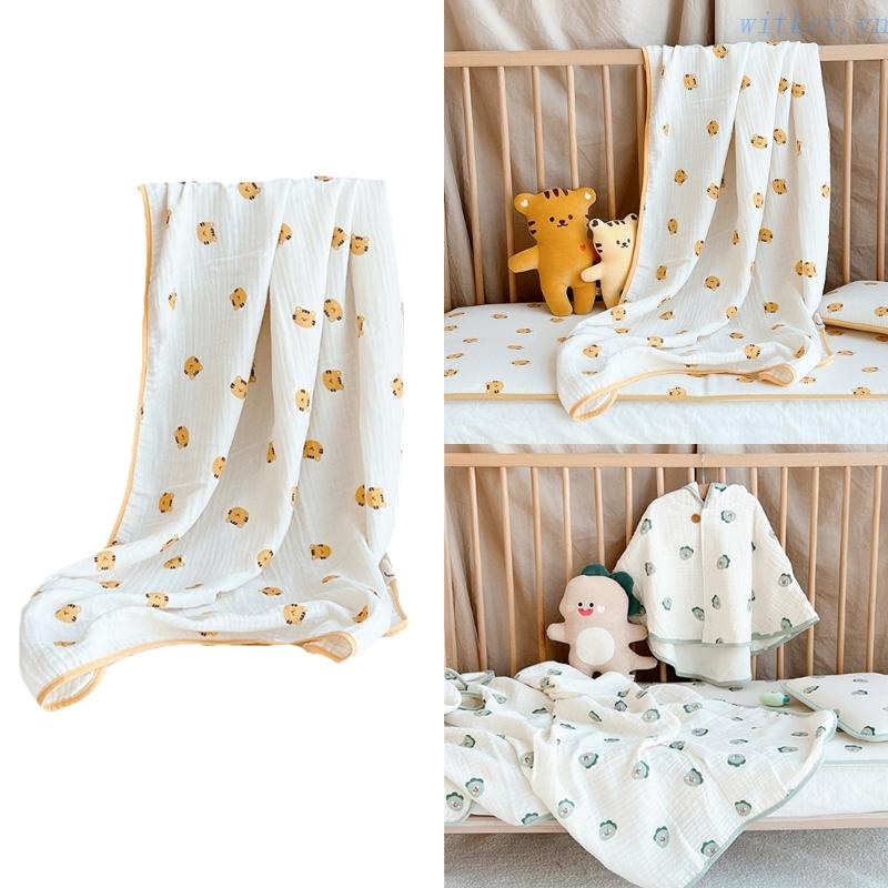 Chăn Cotton 2 Lớp Mềm Mại Thoáng Khí Thấm Hút Tốt Cho Bé Sơ Sinh