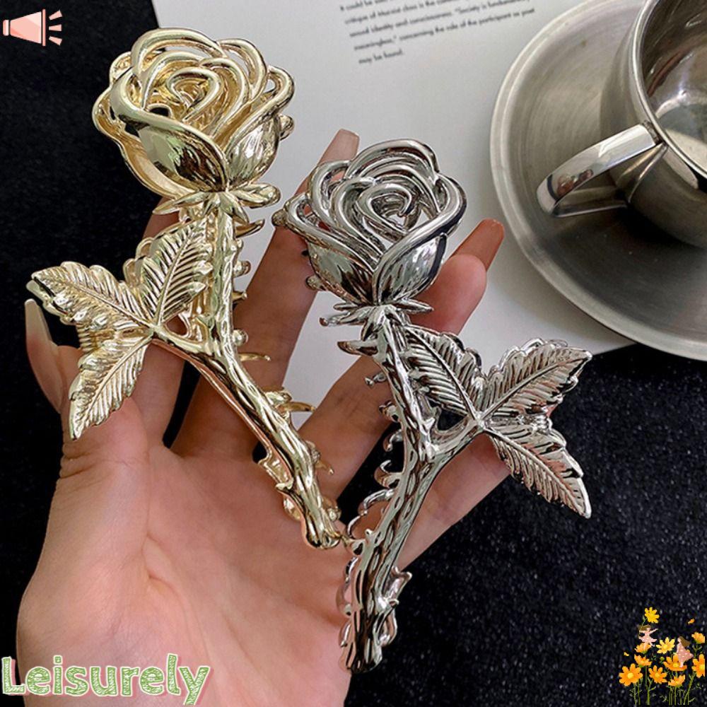 Kẹp Tóc Hoa Hồng Bằng Kim Loại Thời Trang Cho Nữ