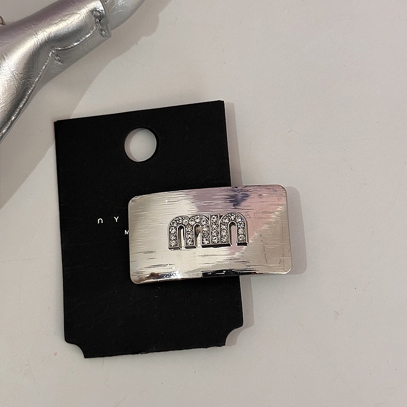 Kẹp Tóc Mỏ Vịt Hình Vuông Bằng Kim Loại Kiểu Hàn Quốc