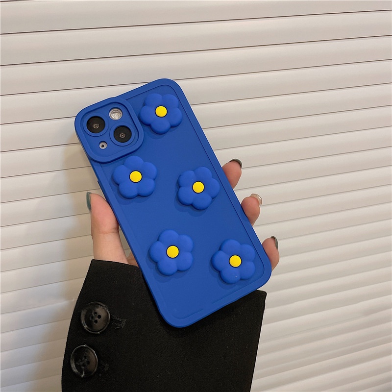 Ốp Điện Thoại Silicon Họa Tiết Hoa Năm Cánh 3D Cho Iphone SE2020 7 / 8 Plus 14 X XR XM 11 12 MINI 13 PRO MAX AT0344