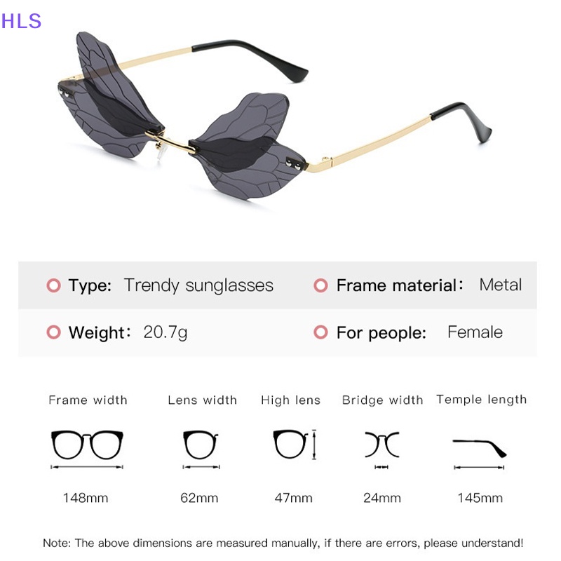 1 Kính Mát Không Vành Hình Chuồn Chuồn Nhiều Màu Sắc Thời Trang Cho Nữ