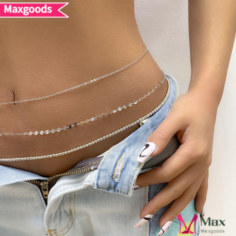 Dây Xích Thắt Lưng Bằng Kim Loại Đính Sequin Kiểu Vintage Thanh Lịch