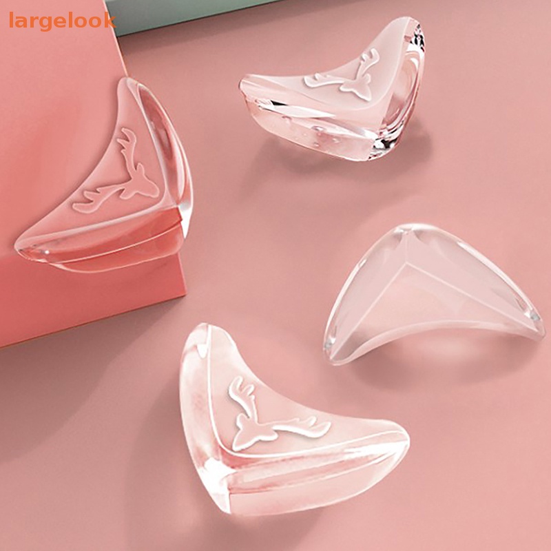 Bộ 2 Miếng Bọc Góc Bàn Nội Thất Bằng Silicon Dày Dặn Trong Suốt Hình Tuần Lộc Tiện Dụng