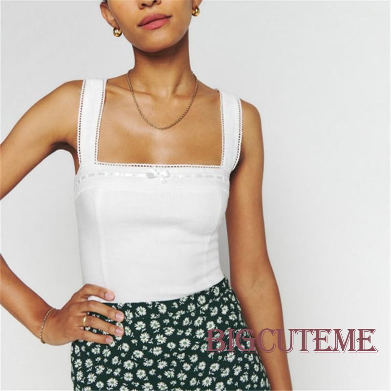 Áo Croptop Sát Nách Cổ Vuông Màu Trơn In Họa Tiết Hoa Phong Cách Đường Phố Thời Trang Cho Nữ