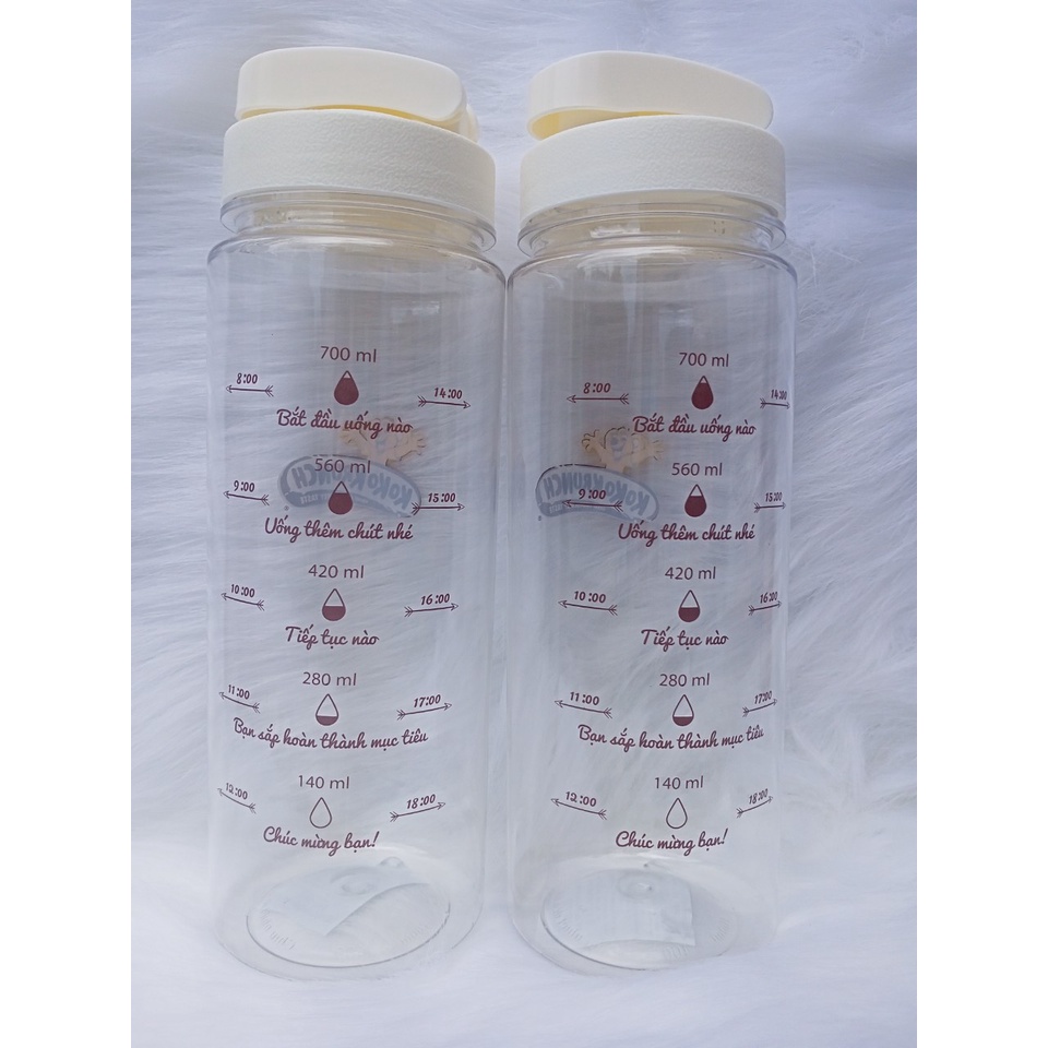 Bình nước nhựa Duy Tân 700ml có nhắc nhở thời gian