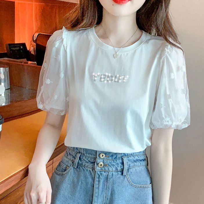 Tao women's fashion/áo ren/áo cộc tay nữ/Áo Thun Nữ/áo phông ngắn/áo thun kiểu/áo thun ôm/áo thun nữ hàn quốc/áo quảng châu nữ/