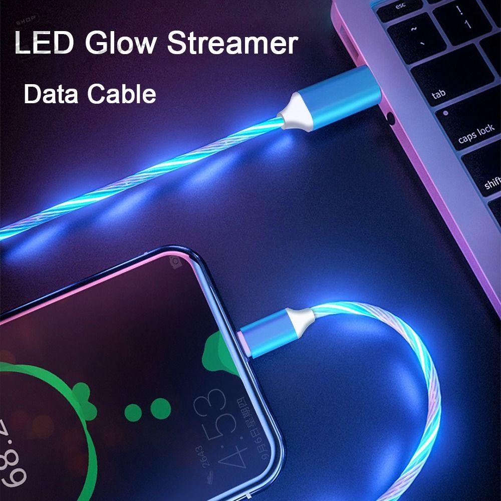 1 Dây Cáp Sạc USB Loại C Có Đèn LED Phát Sáng Nhiều Màu Độc Đáo
