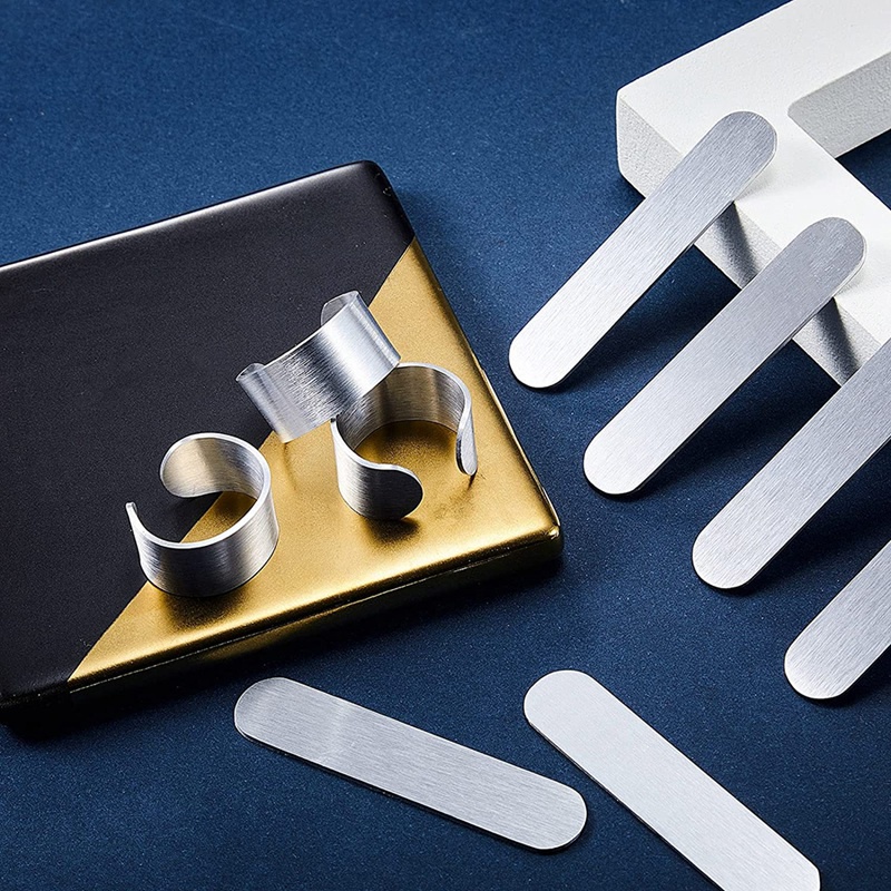 Set 12 Nhẫn Trơn Bằng Nhôm 0.47X2.24 Inch Làm Trang Sức DIY