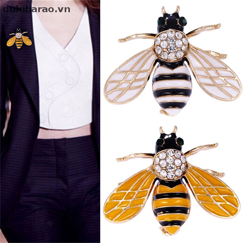 Dul phụ nữ tinh tế ong nhỏ côn trùng pha lê Rhinestone Pin Trâm đồ trang sức phụ kiện Ao