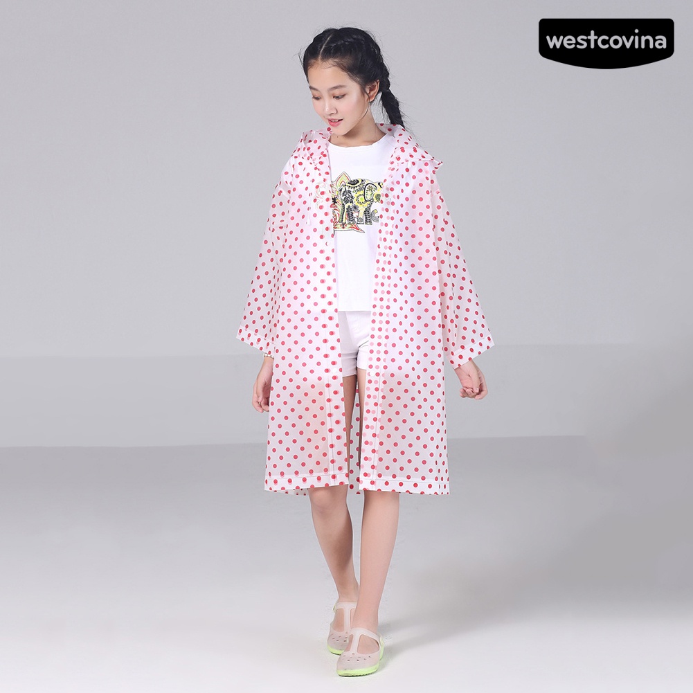 [COD]☁Áo Mưa Chấm Bi Có Mũ Trùm Tiện Lợi Dành Cho Bé