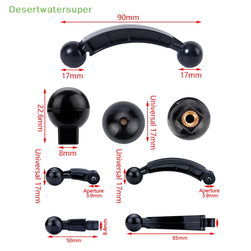 Đế Gắn Điện Thoại Di Động Đầu Bi Kép 17mm Thông Dụng Cho Xe Hơi