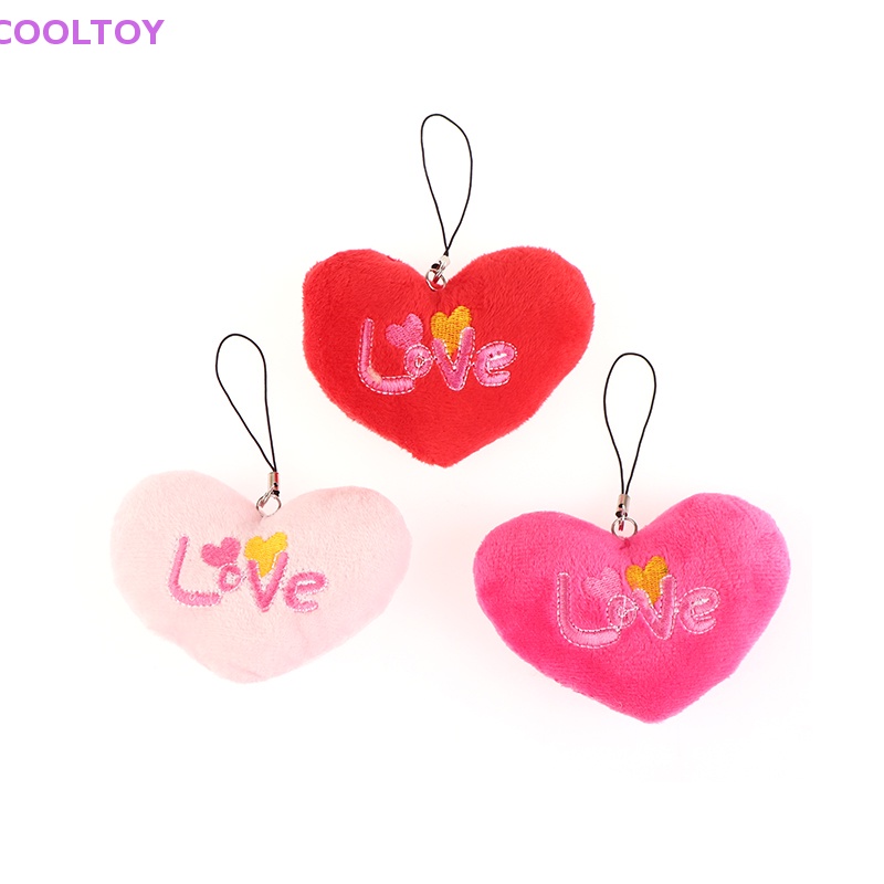 Móc Khóa Hình Trái Tim Nhồi Bông Mềm Mại Dễ Thương