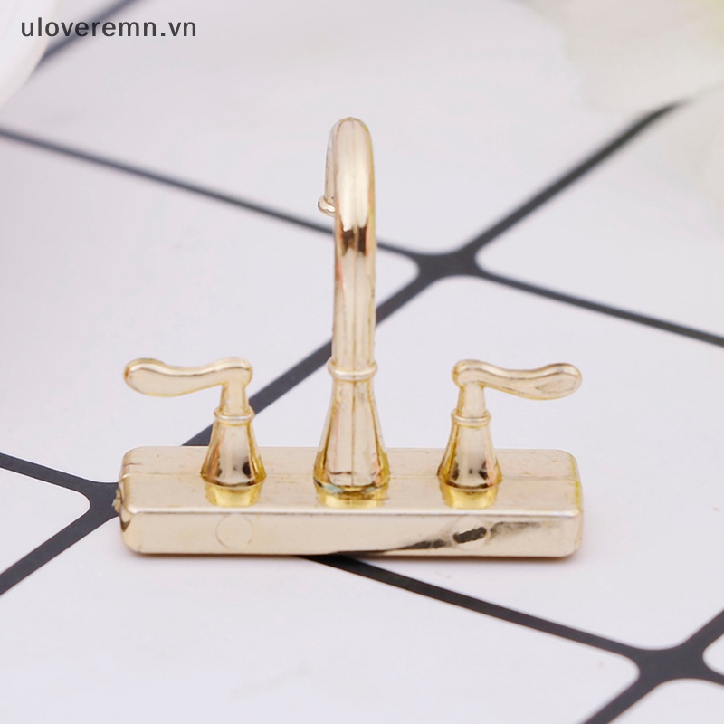 Vòi Nước Đôi mini Bằng Hợp Kim Tỉ Lệ 1 / 12 Trang Trí Nhà Búp Bê