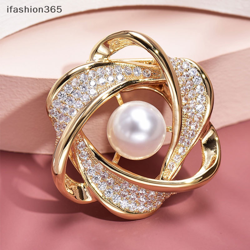 Ghim Cài Khăn Choàng Lụa Hình Hoa Đính Đá Thời Trang Cho Nữ ifashion365