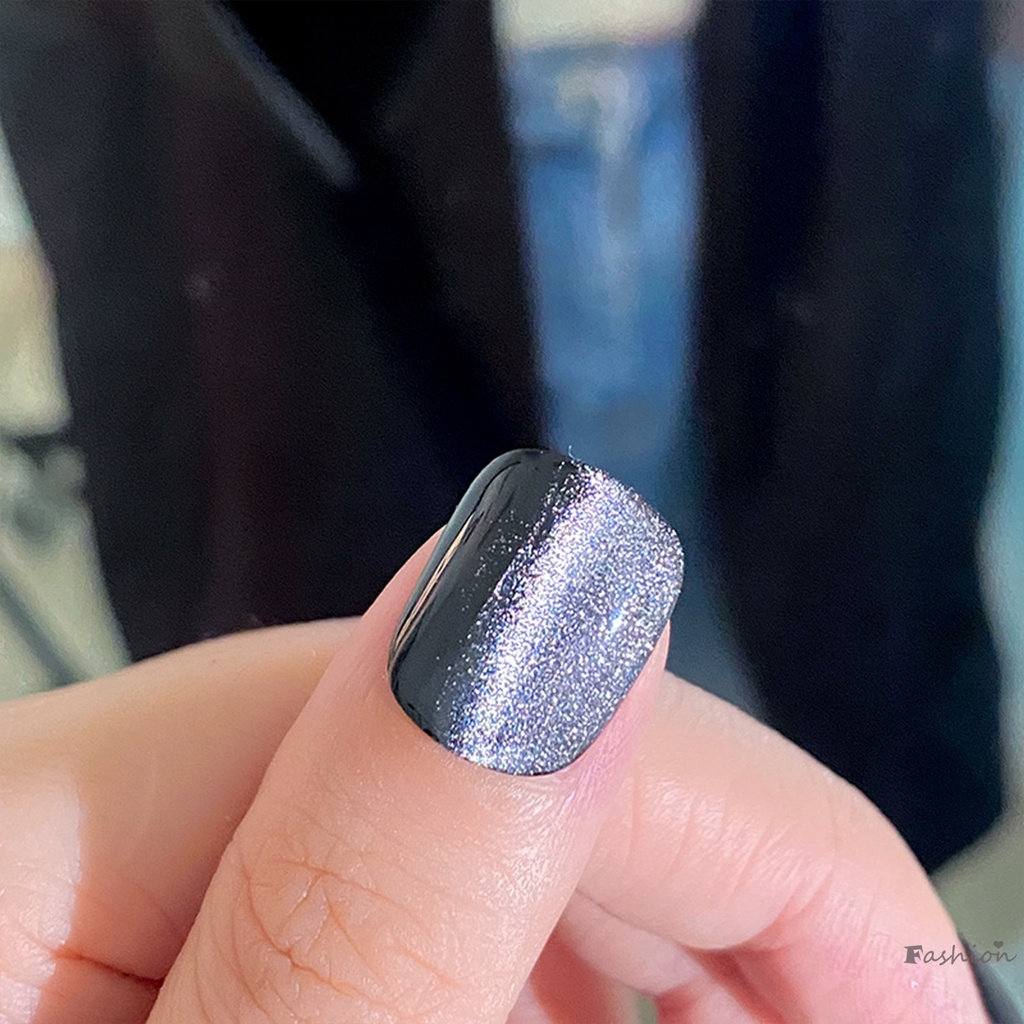 Móng Tay Giả Ngắn Dạng Nhấn Hình Mắt Mèo Cá Tính Cho Nữ