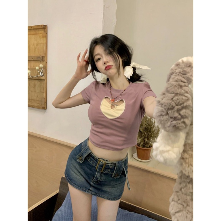 Áo baby tee Thun croptop 100% Cotton Tay Ngắn Thời Trang Mùa Hè Cho Nữ