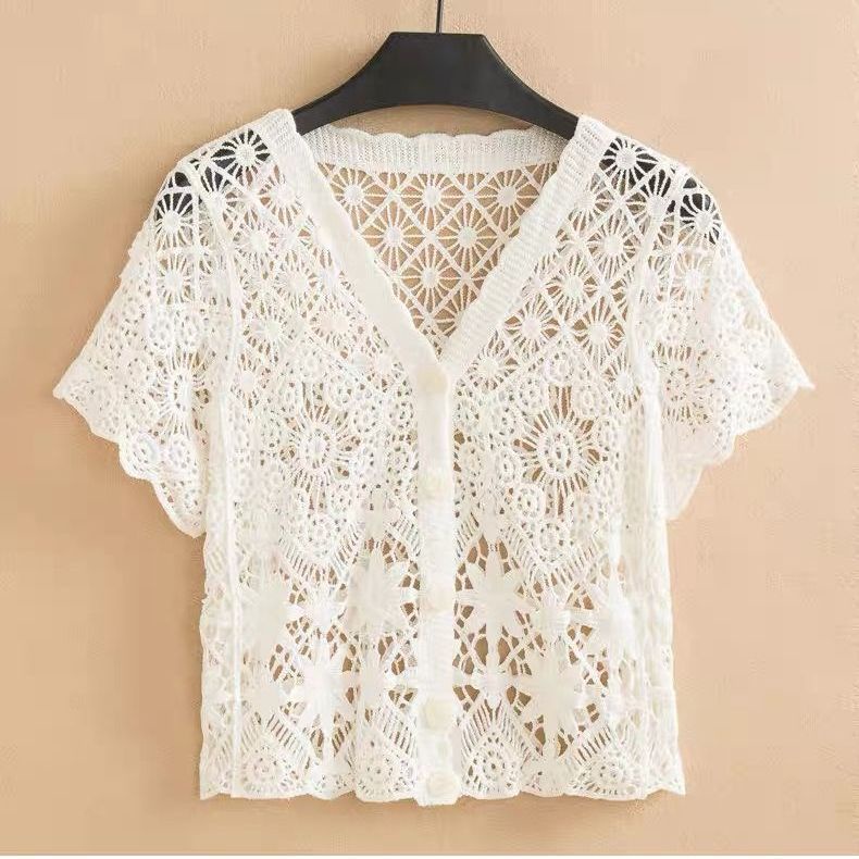 Áo Khoác Cardigan Dệt Kim Cổ Chữ V Chống Nắng Thời Trang Mùa Hè Hàn Quốc Mới 2023 Cho Nữ