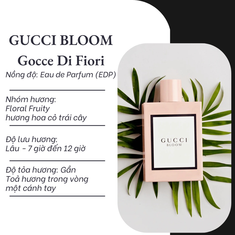 Nước hoa nữ GUCCI BLOOM Gocce Di Fiori chiết 10ml chính hãng - Delimaperfume