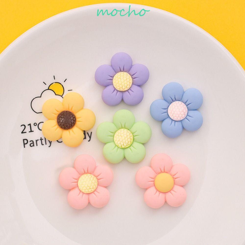 Set 10 Phụ Kiện Trang Trí Điện Thoại / Sổ Tay DIY Hình Bông Hoa Mini Xinh Xắn