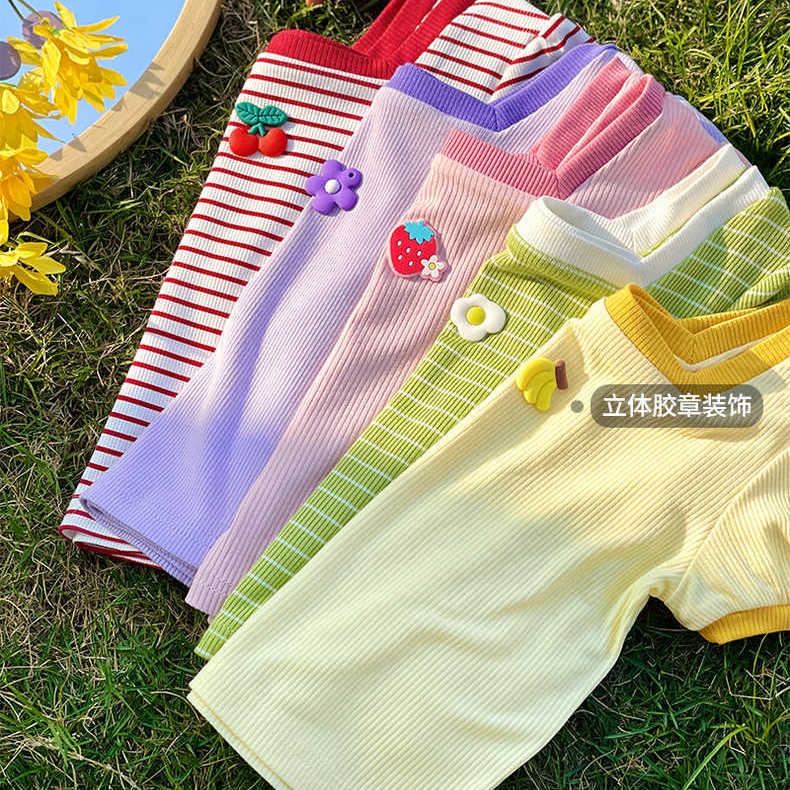 Áo Thun Ngắn Tay Cổ Vuông Thời Trang Mùa Hè 2023 Dành Cho Bé Gái