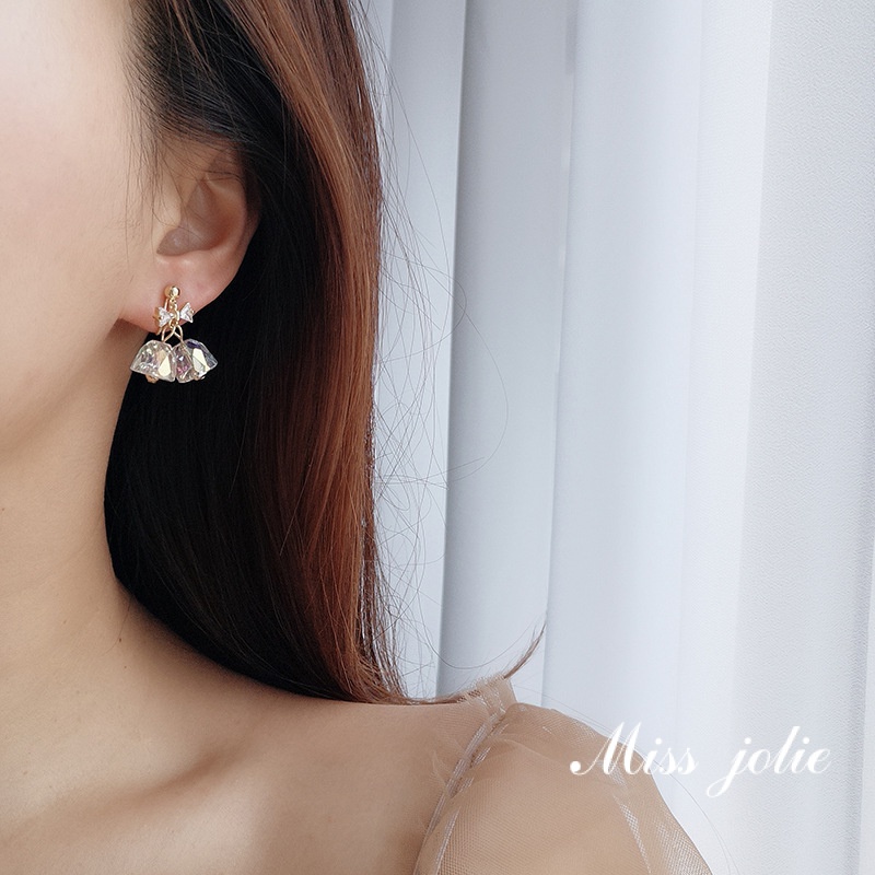 ✨Miss Jolie✨Bông Tai Dạng Kẹp Hình Nơ Bằng Bạc S925 Cao Cấp Thời Trang Cá Tính Không Cần Bấm Lỗ Tai