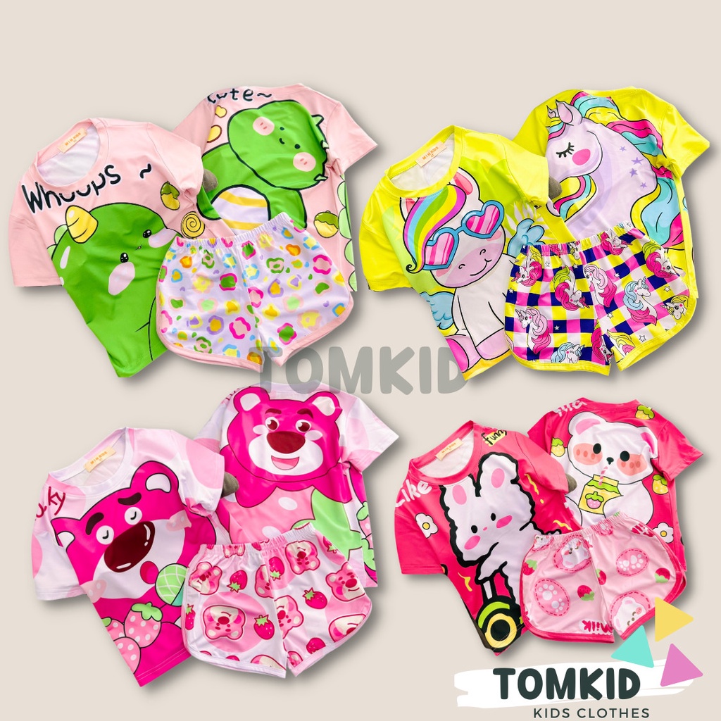 Đồ bộ cho bé gái, bộ ĐÙI bé gái thun lạnh DỄ THƯƠNG 9-42KG, TomKids