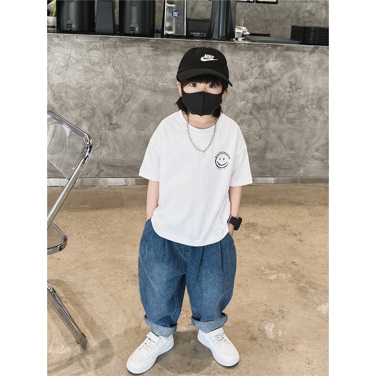 Áo Thun Tay Ngắn Cổ Tròn Họa Tiết Hoạt Hình Đơn Giản Phong Cách Nhật Bản Thời Trang Cho Bé Mới