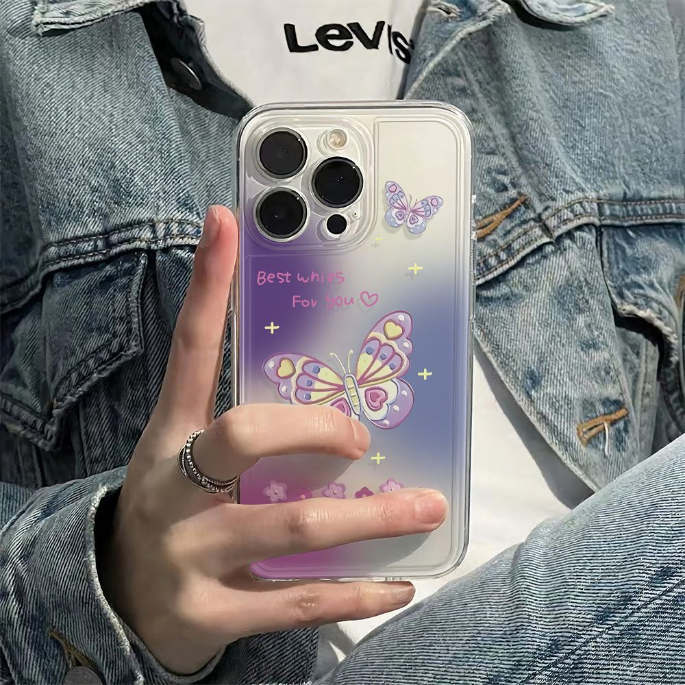 ✅Ốp Điện Thoại Dẻo Họa Tiết Bươm Bướm Đơn Giản Thời Trang Chống Sốc Cho Iphone11 78 max13iPhone12 6In14Pro 5FC4 11