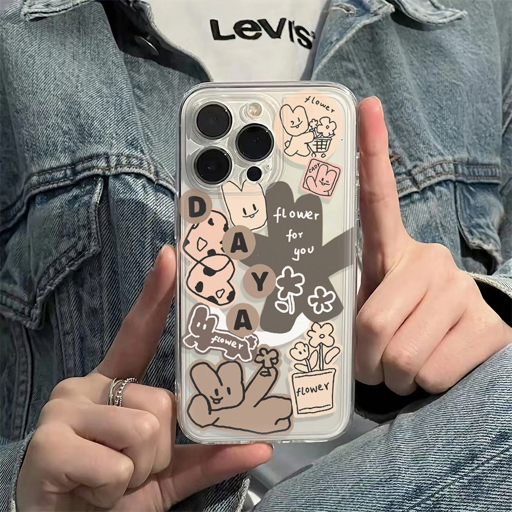 ✅Ốp Điện Thoại Mềm Chống Sốc In Chữ Tiếng Anh Và Thỏ 11136In14Pro Cho iPhone12plus78 max