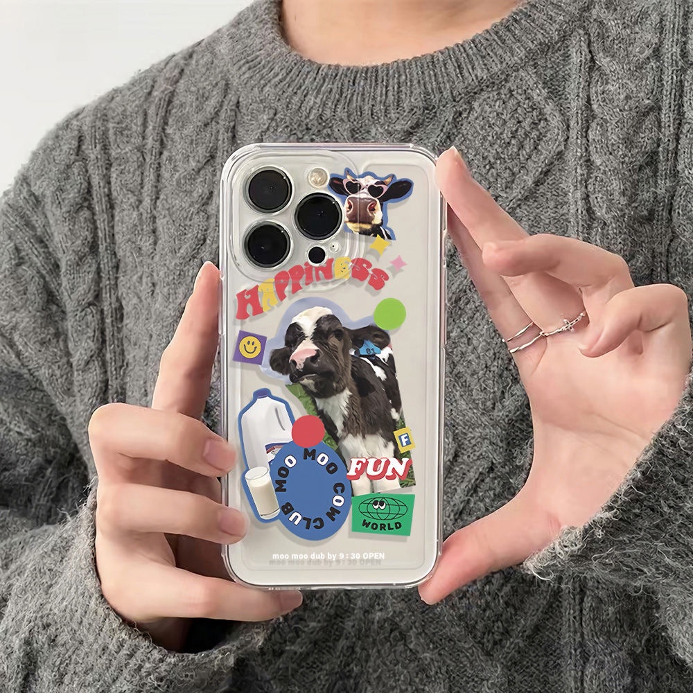✅Ốp Điện Thoại Tpu Mềm Chống Sốc Họa Tiết Bò Sữa 13 Kiểu Đơn Giản Cho Iphone12Max14Pro11Plus786In