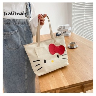 Túi vải Cỡ Lớn In Hình hello kitty Mới